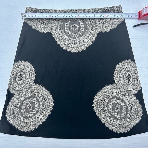 WOLFORD Black A-line magic skirt with Beige lace details - Picture 2 of 5